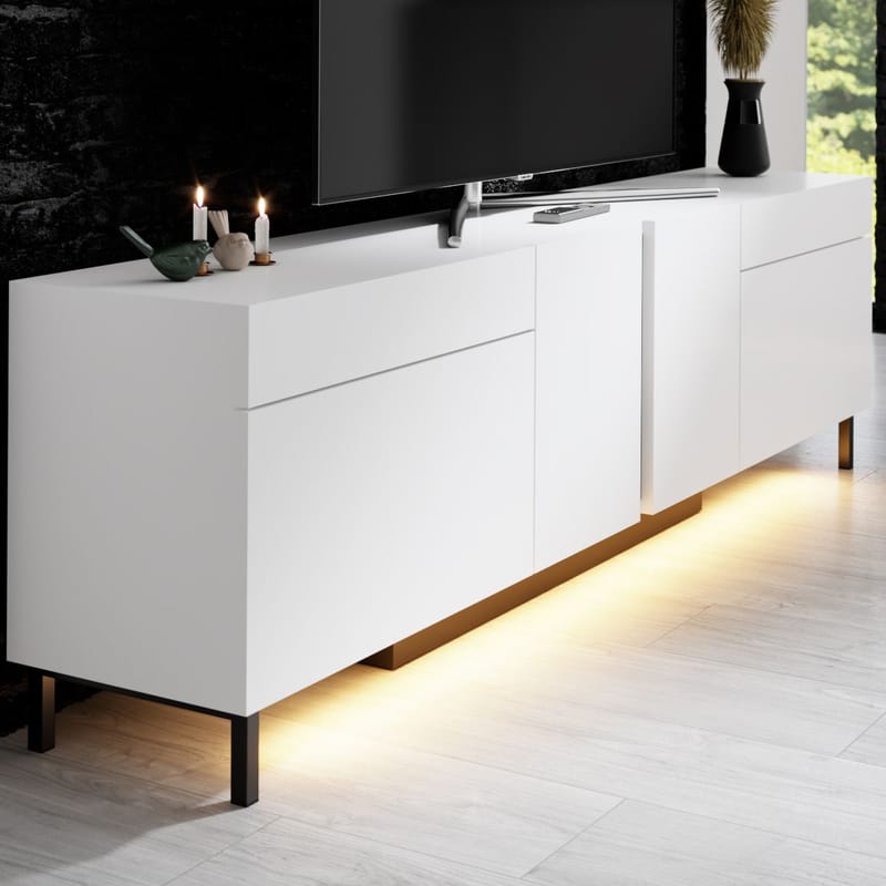 Djarhint TV-taso 180 cm - Valkoinen - Huonekalut - TV- & Mediakalusteet - Mediajalusta & seinäteline