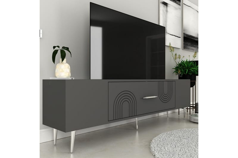 Drova TV-taso 150 cm - Antrasiitti/Hopea - Huonekalut - TV- & Mediakalusteet - Tv taso & Mediataso