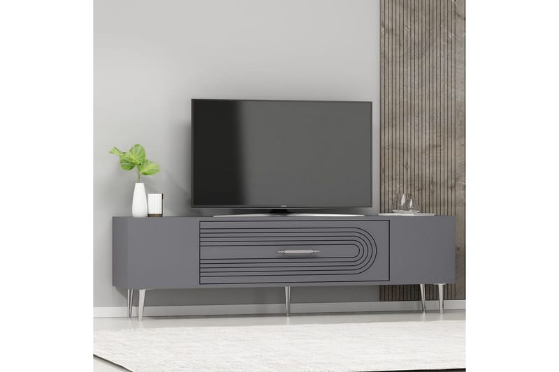 Drova TV-taso 150 cm - Antrasiitti/Hopea - Huonekalut - TV- & Mediakalusteet - Tv taso & Mediataso