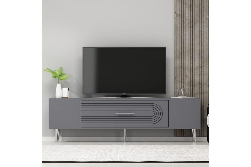 Drova TV-taso 150 cm - Antrasiitti/Hopea - Huonekalut - TV- & Mediakalusteet - Tv taso & Mediataso