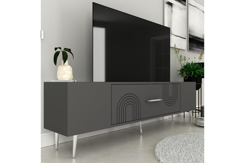Drova TV-taso 150 cm - Antrasiitti/Hopea - Huonekalut - TV- & Mediakalusteet - Tv taso & Mediataso