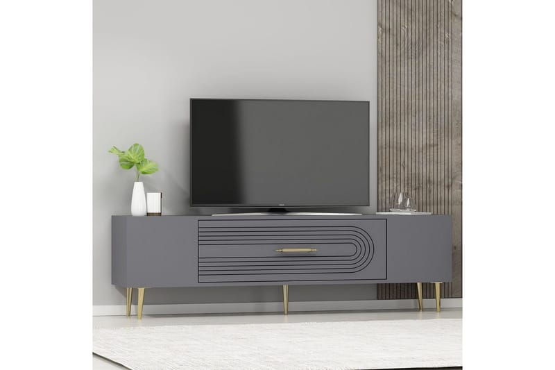 Drova TV-taso 150 cm - Antrasiitti/Keltainend - Huonekalut - TV- & Mediakalusteet - Tv taso & Mediataso