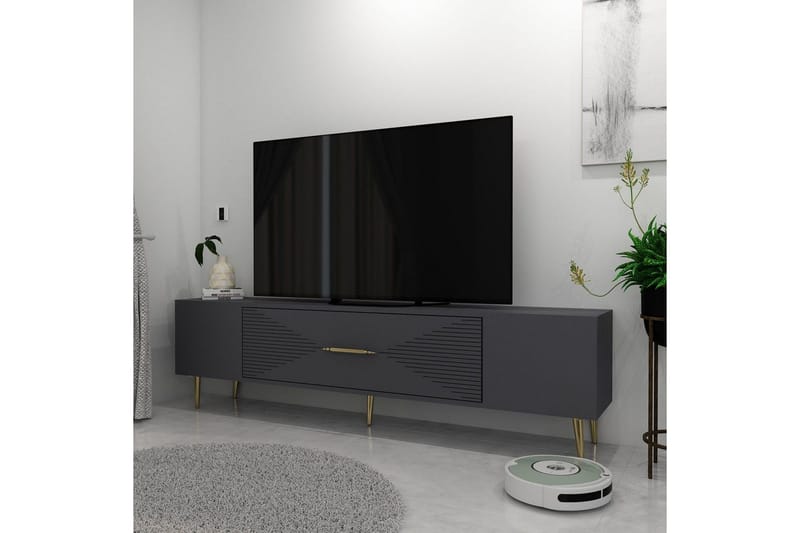 Drova TV-taso 150 cm - Antrasiitti/Keltainend - Huonekalut - TV- & Mediakalusteet - Tv taso & Mediataso