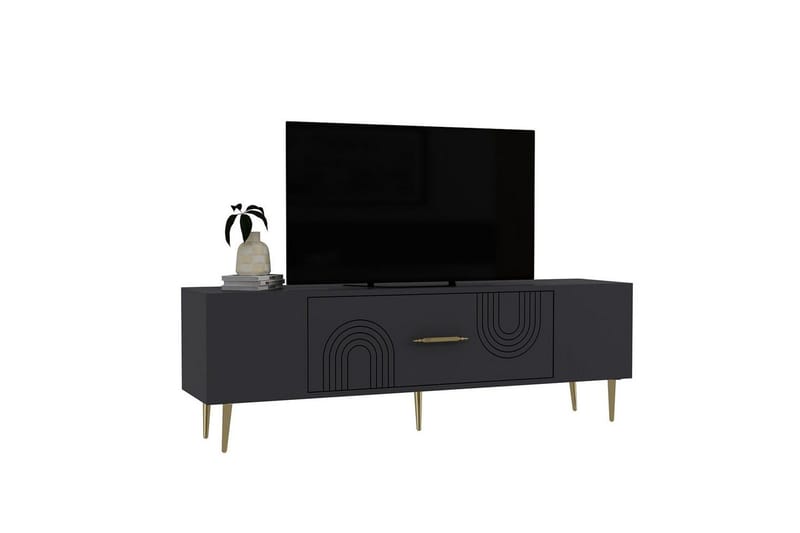 Drova TV-taso 150 cm - Antrasiitti/Keltainend - Huonekalut - TV- & Mediakalusteet - Tv taso & Mediataso