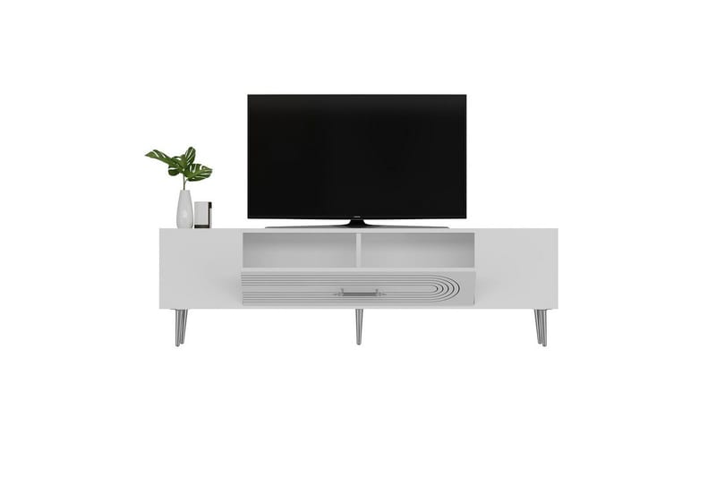 Drova TV-taso 150 cm - Valkoinen/Hopea - Huonekalut - TV- & Mediakalusteet - Tv taso & Mediataso