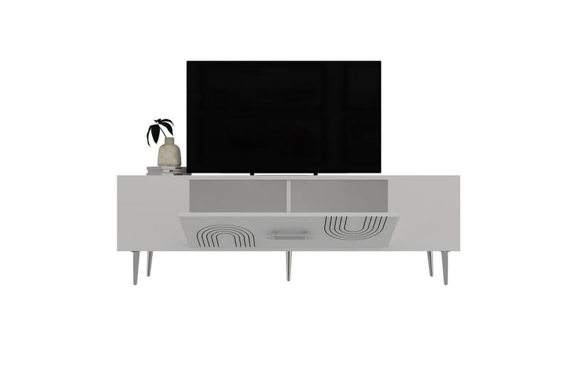 Drova TV-taso 150 cm - Valkoinen/Hopea - Huonekalut - TV- & Mediakalusteet - Tv taso & Mediataso