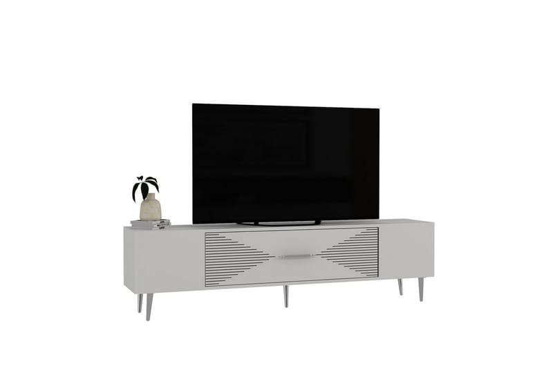 Drova TV-taso 150 cm - Valkoinen/Hopea - Huonekalut - TV- & Mediakalusteet - Tv taso & Mediataso