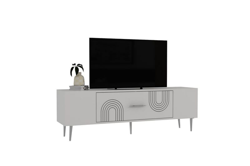 Drova TV-taso 150 cm - Valkoinen/Hopea - Huonekalut - TV- & Mediakalusteet - Tv taso & Mediataso
