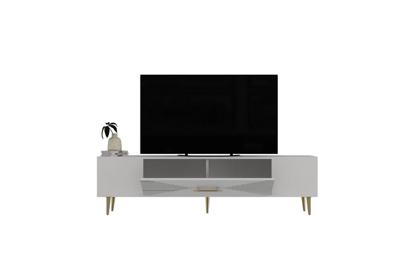 Drova TV-taso 150 cm - Valkoinen/Keltainend - Huonekalut - TV- & Mediakalusteet - Tv taso & Mediataso