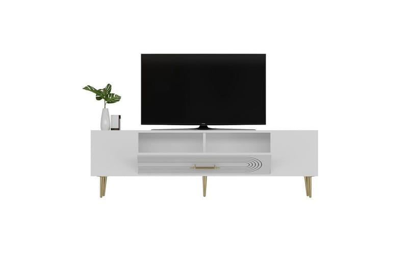 Drova TV-taso 150 cm - Valkoinen/Keltainend - Huonekalut - TV- & Mediakalusteet - Tv taso & Mediataso