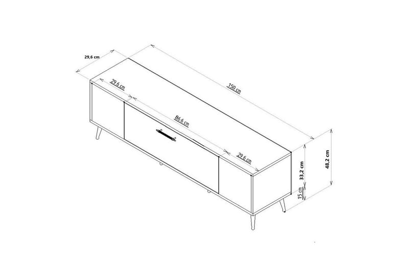 Drova TV-taso 150 cm - Valkoinen/Keltainend - Huonekalut - TV- & Mediakalusteet - Tv taso & Mediataso