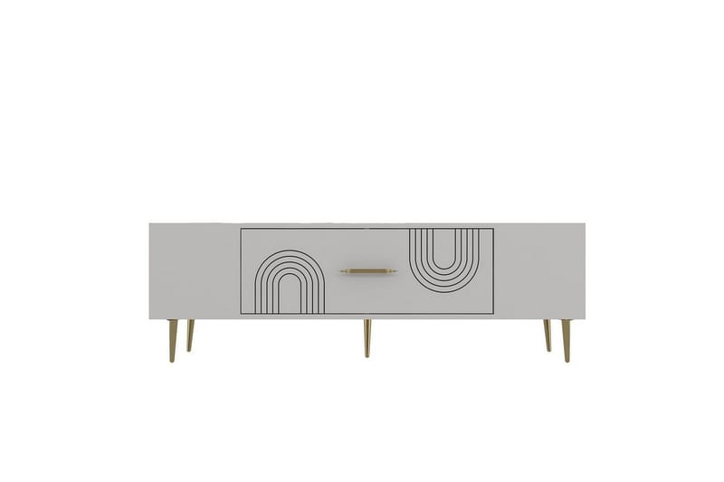 Drova TV-taso 150 cm - Valkoinen/Keltainend - Huonekalut - TV- & Mediakalusteet - Tv taso & Mediataso