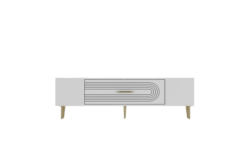 Drova TV-taso 150 cm, Valkoinen/Keltainend