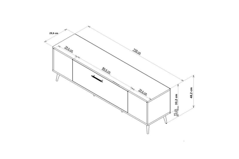 Drova TV-taso 150 cm - Valkoinen/Keltainend - Huonekalut - TV- & Mediakalusteet - Tv taso & Mediataso