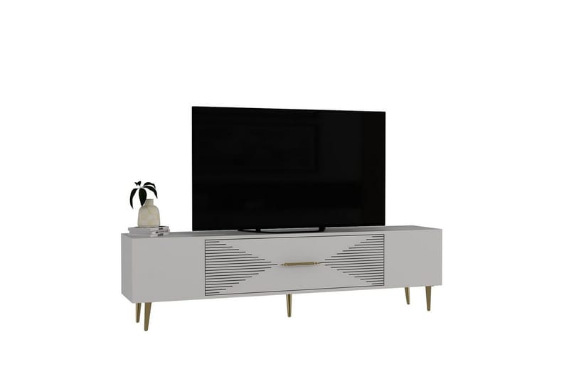 Drova TV-taso 150 cm - Valkoinen/Keltainend - Huonekalut - TV- & Mediakalusteet - Tv taso & Mediataso