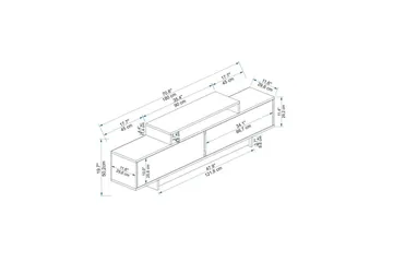 Durros TV-taso 180 cm - Pähkinä/Beige - Huonekalut - TV- & Mediakalusteet - Tv taso & Mediataso