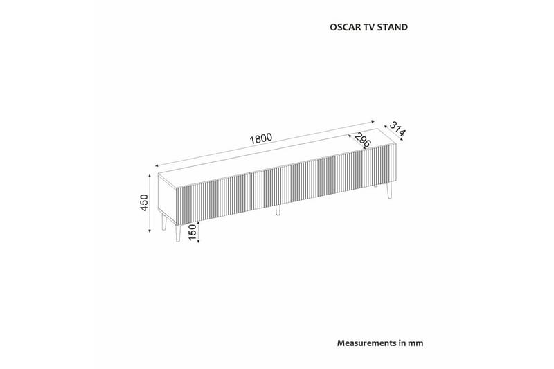 Elith TV-taso 180 cm - Antrasiitti - Huonekalut - TV- & Mediakalusteet - Tv taso & Mediataso