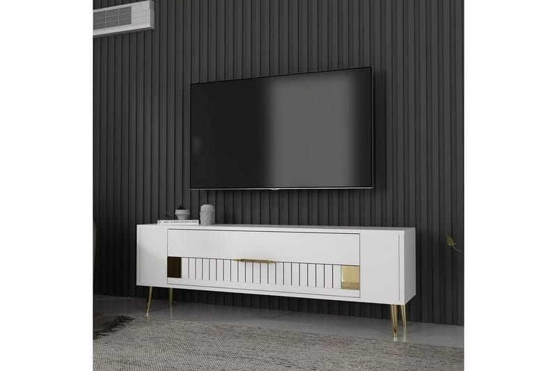 Estel TV-taso 120 cm - Valkoinen/Keltainend - Huonekalut - TV- & Mediakalusteet - Tv taso & Mediataso