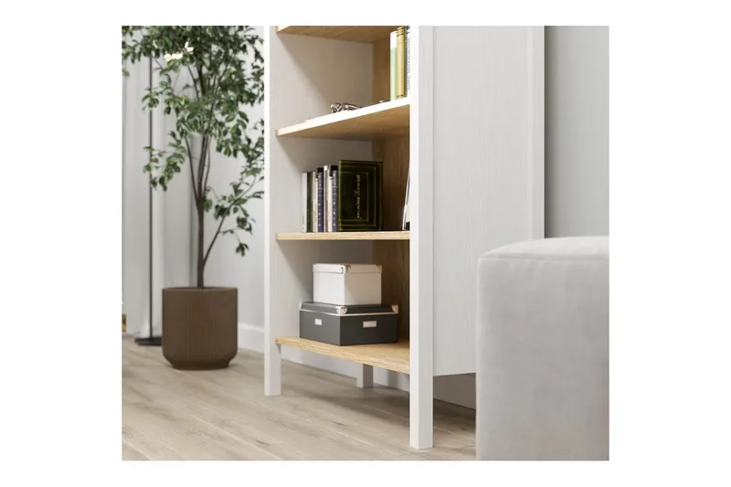Fynric Kirjahylly 83 cm - Luonnollinen/Valkoinen - Säilytys - Hylly - Kirjahylly