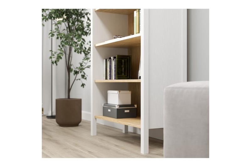 Fynric Kirjahylly 83 cm - Luonnollinen/Valkoinen - Säilytys - Hylly - Kirjahylly