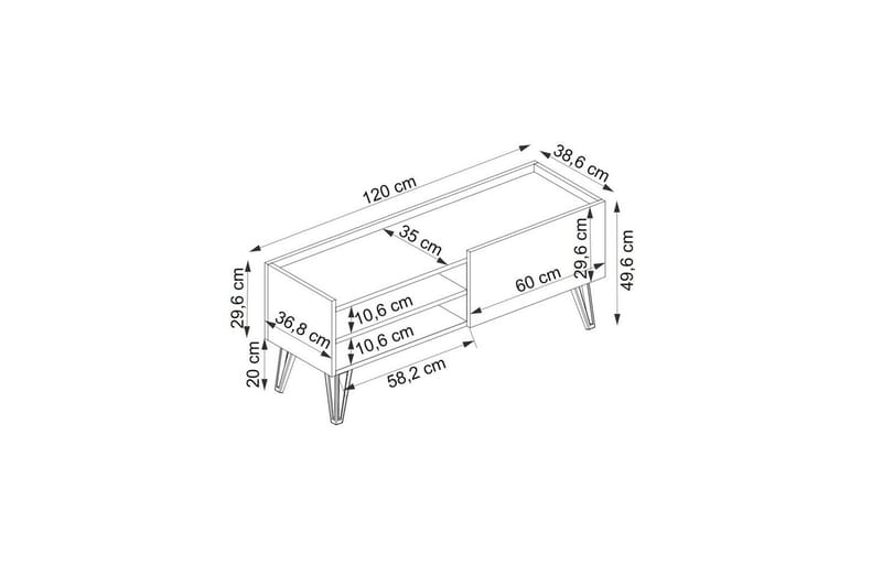 Giancarlo TV-taso 120 cm - Sininen/Antrasiitti - Huonekalut - TV- & Mediakalusteet - Tv taso & Mediataso