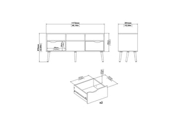 Hostafranc-tv-taso 57,4 cm - Huonekalut - TV- & Mediakalusteet - Tv taso & Mediataso