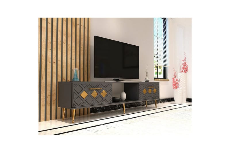 Ilna TV-taso 150 cm - Antrasiitti/Keltainend - Huonekalut - TV- & Mediakalusteet - Tv taso & Mediataso