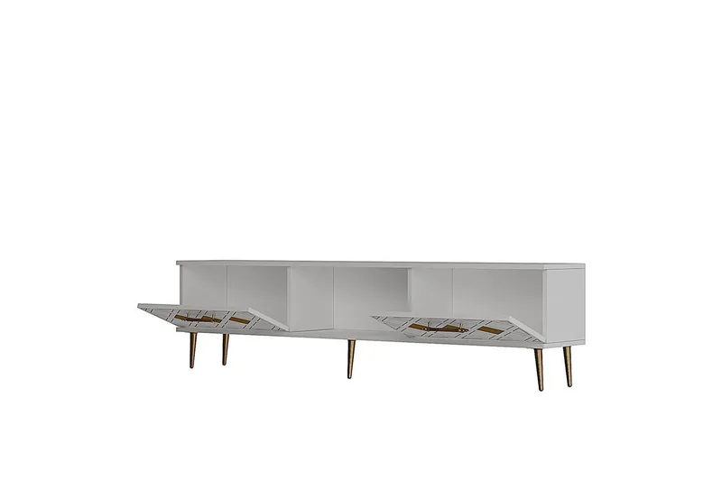 Ilna TV-taso 150 cm - Valkoinen/Hopea - Huonekalut - TV- & Mediakalusteet - Tv taso & Mediataso