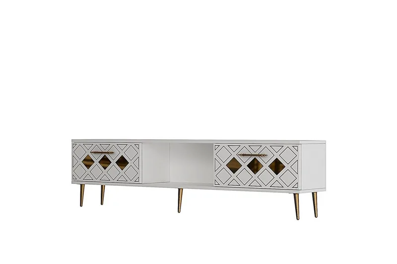 Ilna TV-taso 150 cm - Valkoinen/Hopea - Huonekalut - TV- & Mediakalusteet - Tv taso & Mediataso