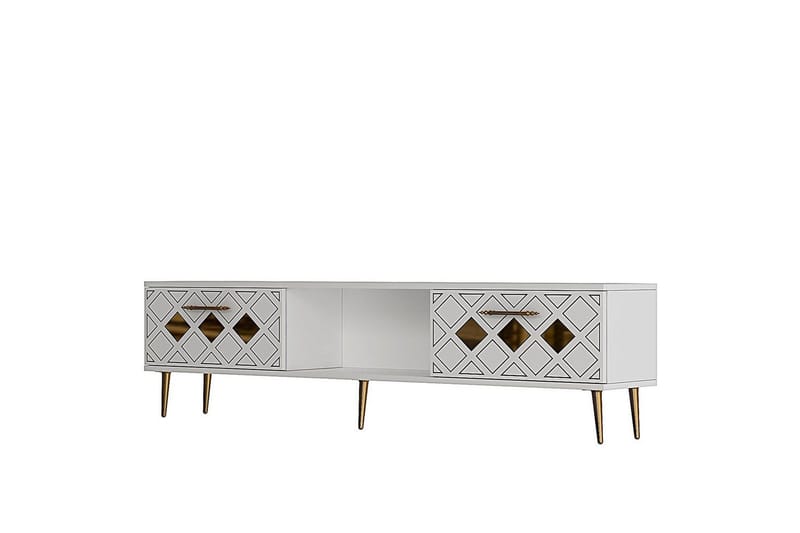 Ilna TV-taso 150 cm - Valkoinen/Keltainend - Huonekalut - TV- & Mediakalusteet - Tv taso & Mediataso