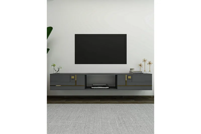 Jorin TV-taso 150 cm - Antrasiitti/Keltainend - Huonekalut - TV- & Mediakalusteet - Tv taso & Mediataso