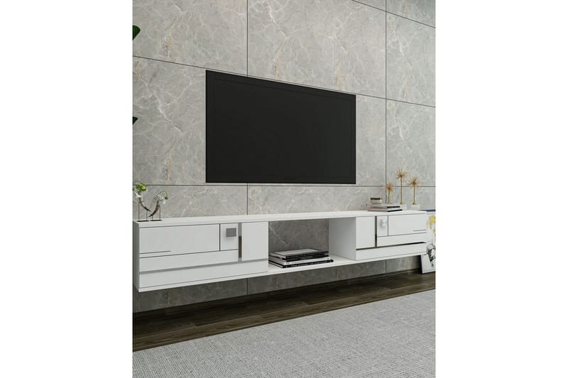 Jorin TV-taso 150 cm - Valkoinen/Hopea - Huonekalut - TV- & Mediakalusteet - Tv taso & Mediataso