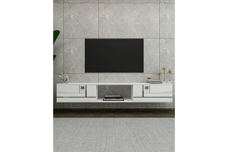 Jorin TV-taso 150 cm - Valkoinen/Hopea - Huonekalut - TV- & Mediakalusteet - Tv taso & Mediataso