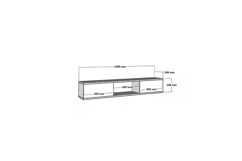 Jorin TV-taso 150 cm - Valkoinen/Keltainend - Huonekalut - TV- & Mediakalusteet - Tv taso & Mediataso