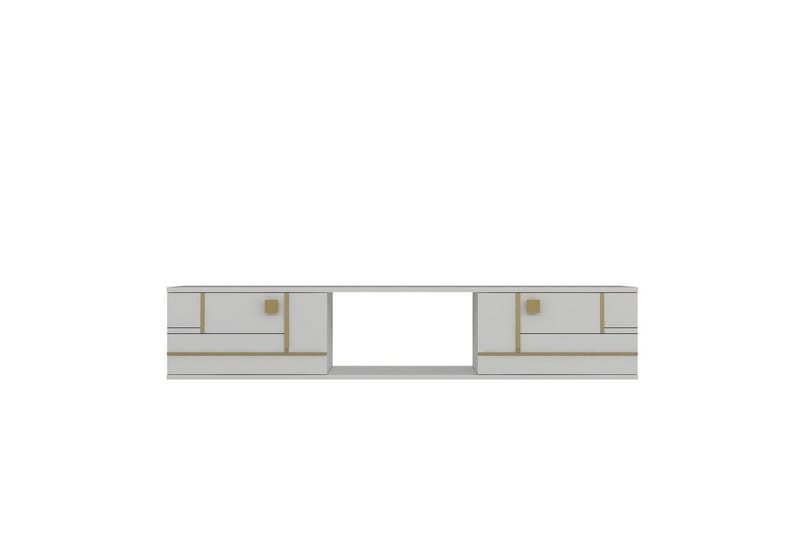 Jorin TV-taso 150 cm - Valkoinen/Keltainend - Huonekalut - TV- & Mediakalusteet - Tv taso & Mediataso