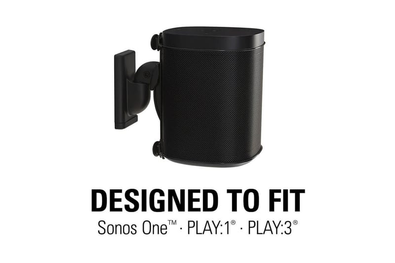 Kaiutinteline Sanus Sonos One SL Play:1 ja Play:3:lle Musta - Musta - Huonekalut - TV- & Mediakalusteet - Mediajalusta & seinäteline - Kaiutinjalusta
