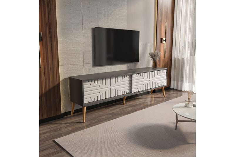 Kalon TV-taso 180 cm - Antrasiitti/Valkoinen - Huonekalut - TV- & Mediakalusteet - Tv taso & Mediataso