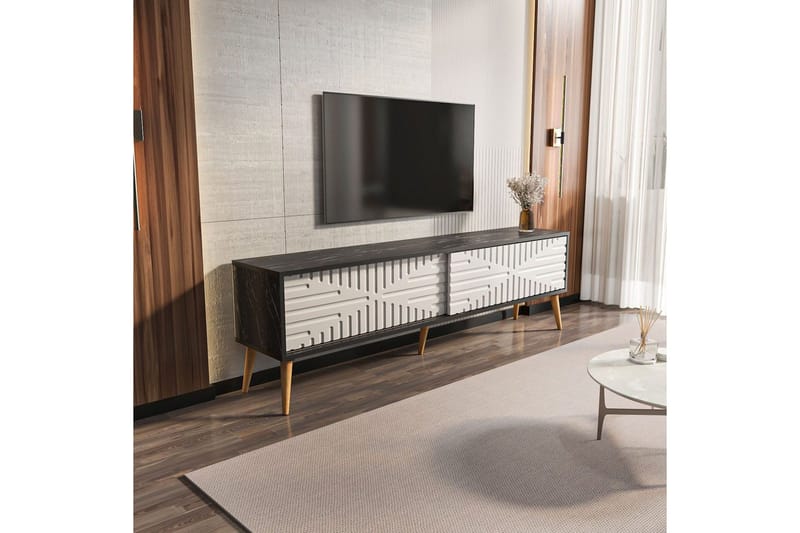 Kalon TV-taso 180 cm - Musta/Valkoinen - Huonekalut - TV- & Mediakalusteet - Tv taso & Mediataso