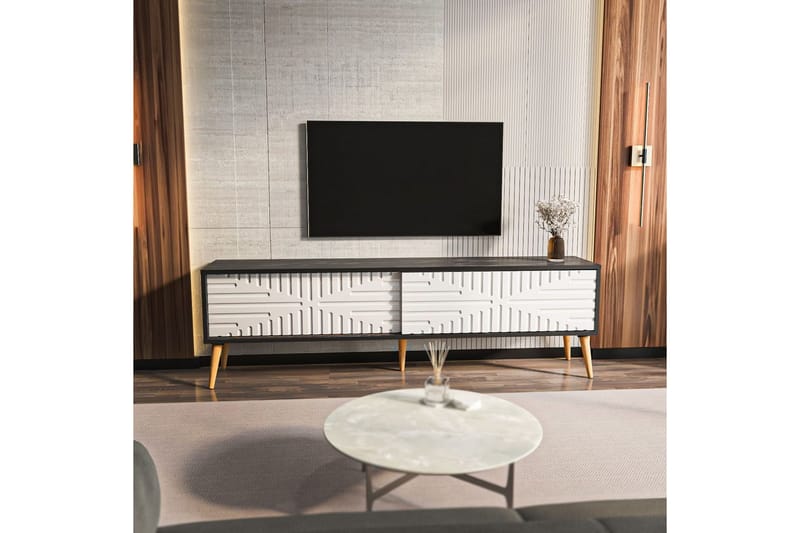 Kalon TV-taso 180 cm - Musta/Valkoinen - Huonekalut - TV- & Mediakalusteet - Tv taso & Mediataso