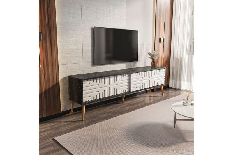 Kalon TV-taso 180 cm - Musta/Valkoinen - Huonekalut - TV- & Mediakalusteet - Tv taso & Mediataso