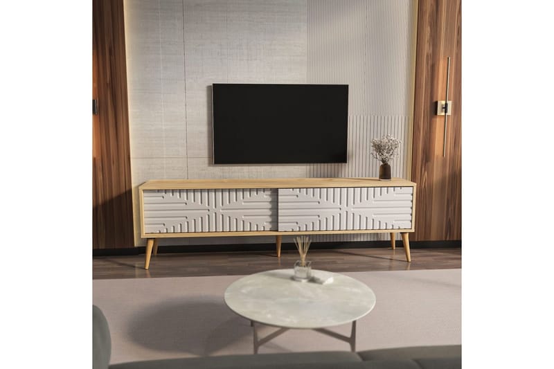 Kalon TV-taso 180 cm - Tammi/Valkoinen - Huonekalut - TV- & Mediakalusteet - Tv taso & Mediataso