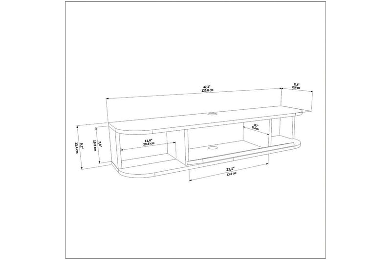 Kalvos TV-taso 120 cm - Antrasiitti - Huonekalut - TV- & Mediakalusteet - Tv taso & Mediataso