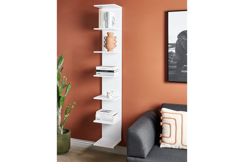 Kirjahylly Eston Valkoinen - Valkoinen - Säilytys - Hylly - Kirjahylly