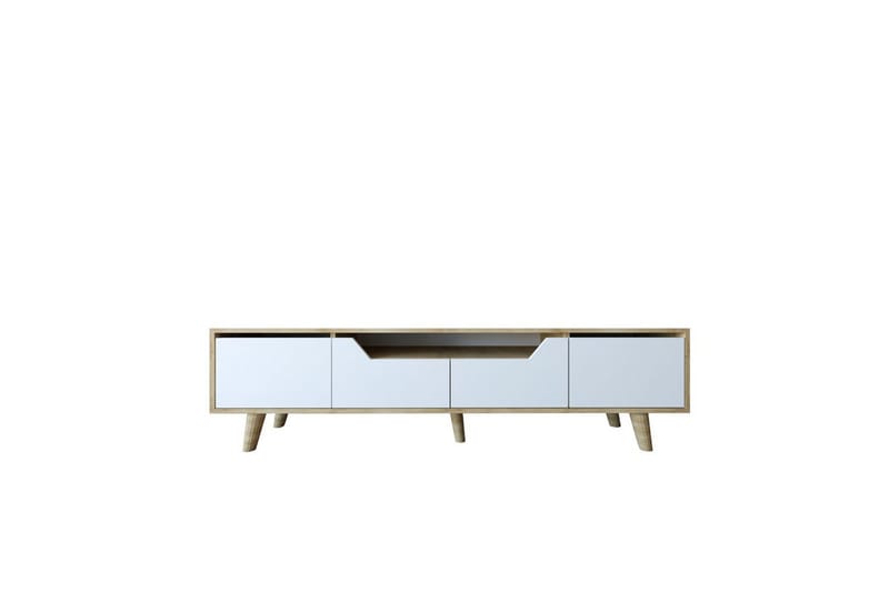 Kollumber TV-taso 180x30 cm - Ruskea/Valkoinen - Huonekalut - TV- & Mediakalusteet - Mediajalusta & seinäteline