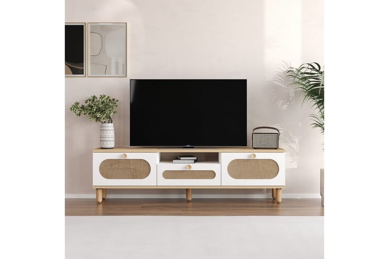 Kumail TV-taso 150 cm - Tammi/Valkoinen - Huonekalut - TV- & Mediakalusteet - Tv taso & Mediataso
