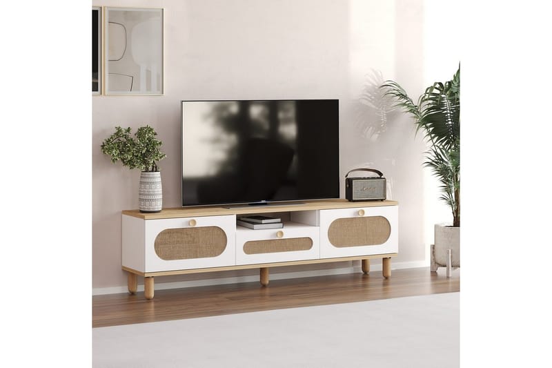 Kumail TV-taso 150 cm - Tammi/Valkoinen - Huonekalut - TV- & Mediakalusteet - Tv taso & Mediataso