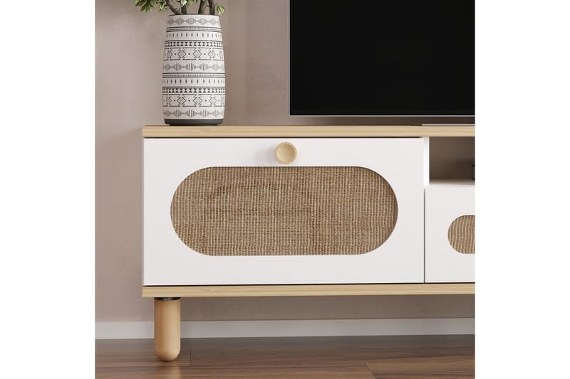 Kumail TV-taso 150 cm - Tammi/Valkoinen - Huonekalut - TV- & Mediakalusteet - Tv taso & Mediataso