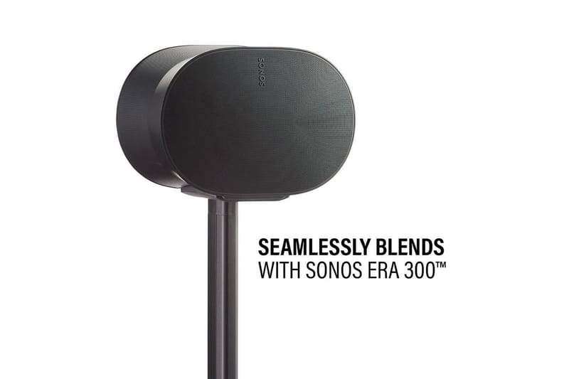 Lattiateline Sanus Sonos ERA 300:lle Musta, Kiinteä jalusta - Musta, Kiinteä jalusta - Huonekalut - TV- & Mediakalusteet - Mediajalusta & seinäteline - Kaiutinjalusta