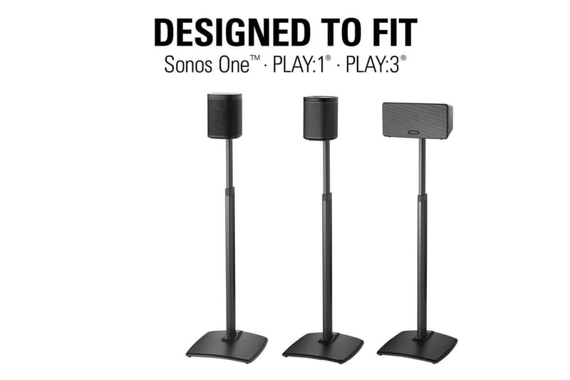 Lattiateline Sanus Sonos One SL Play:1 ja Play:3:lle Musta, Säädettävä teline - Musta, Säädettävä teline - Huonekalut - TV- & Mediakalusteet - Mediajalusta & seinäteline - Kaiutinjalusta