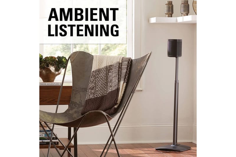 Lattiateline Sanus Sonos One SL Play:1 ja Play:3:lle Musta, Säädettävä teline - Musta, Säädettävä teline - Huonekalut - TV- & Mediakalusteet - Mediajalusta & seinäteline - Kaiutinjalusta